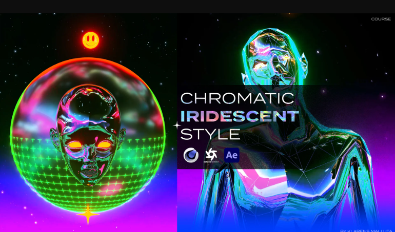 3D Chromatic Iridescent Animation Style in Cinema4D Octane Rende