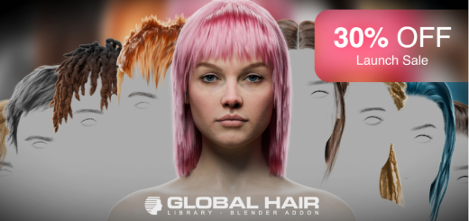 Globalhair – For Any Character – Hair Library v1.0.0 for Blender