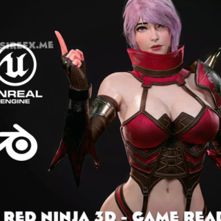 Red Ninja 3D – Game Ready – 3D Model