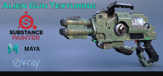 Artstation – Darrell Abney – Alien gun texturing and rendering
