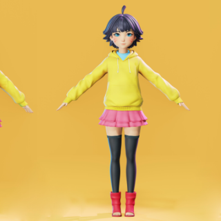 Artstation – Himawari – Naruto character fan-art modeling – Flycat