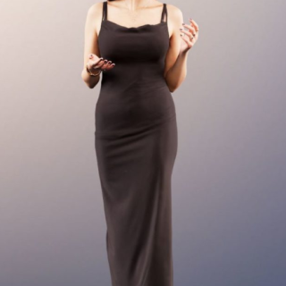 Woman In Evening Gown Talking And Gesturing 3D Model
