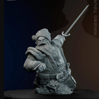 ZEZ Studio – Santa Claus Bust – 3D Print Model STL