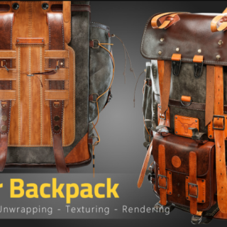 Artstation – Leather Backpack – Tutorial Unwrapping/Texturing/Rendering Process